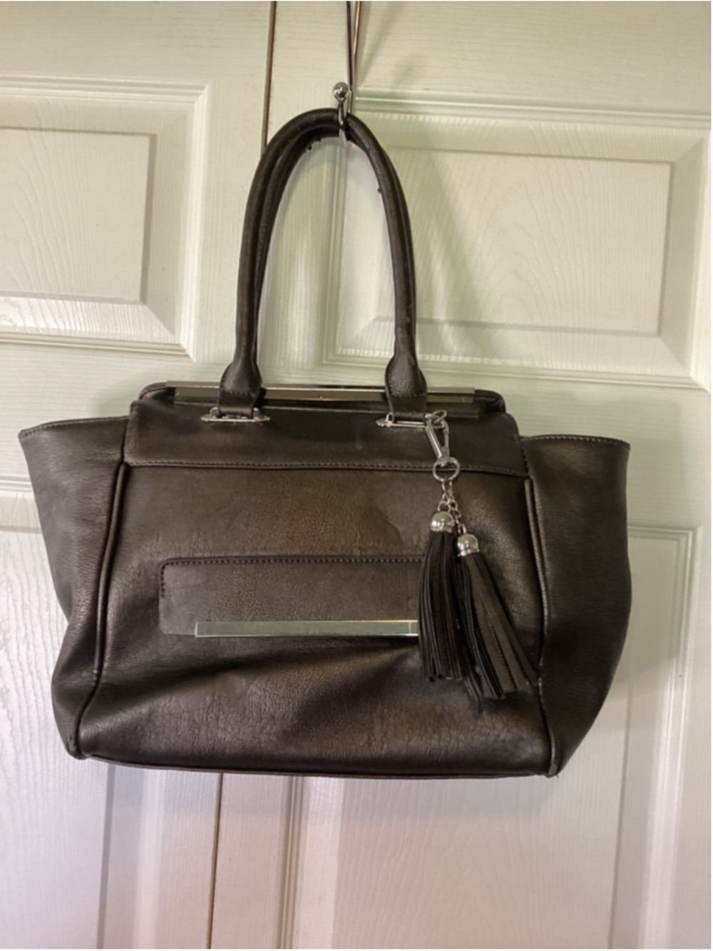 Women's Charming Charlie’s Gray One Size Tote Bag with Silver Hardware